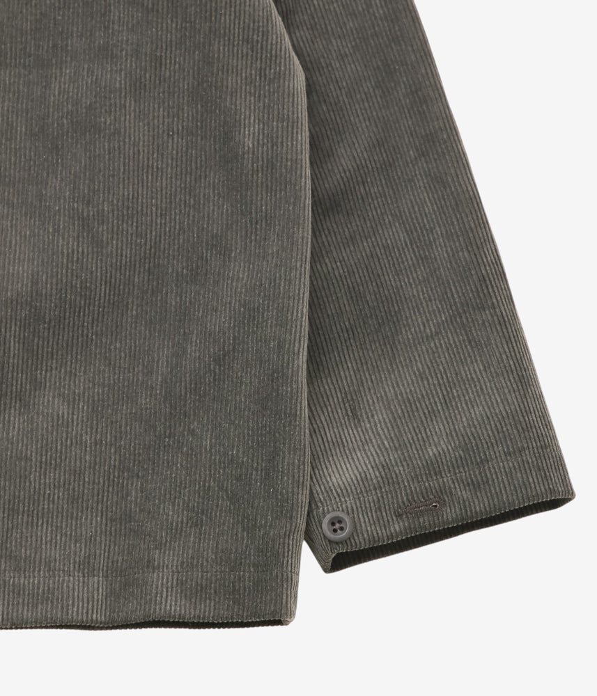 EVAN KINORI ''FIELD SHIRT TWO | CARBON DYED CORDUROY'' (CHARCOAL)