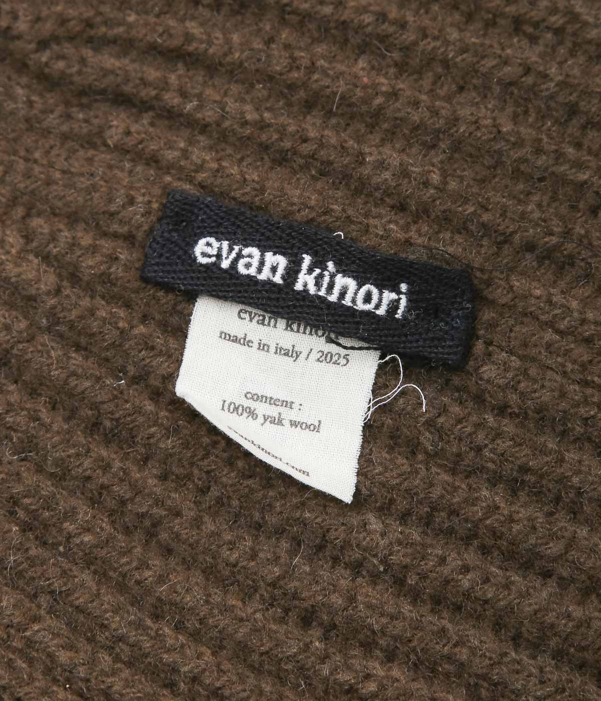 EVAN KINORI ''KNIT HAT'' (DARK BROWN)