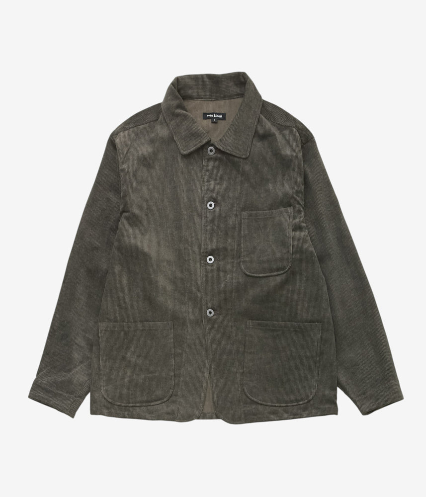 EVAN KINORI ''THREE POCKET JACKET | CARBON DYED CORDUROY'' (CHARCOAL)
