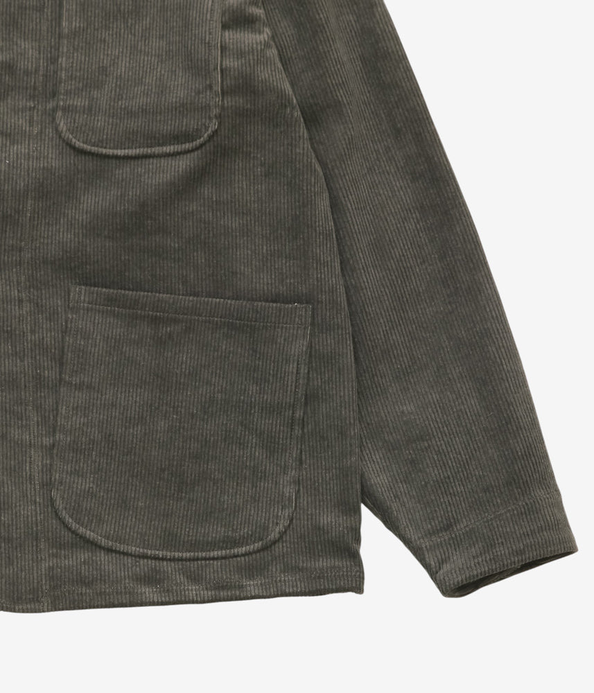 EVAN KINORI ''THREE POCKET JACKET | CARBON DYED CORDUROY'' (CHARCOAL)