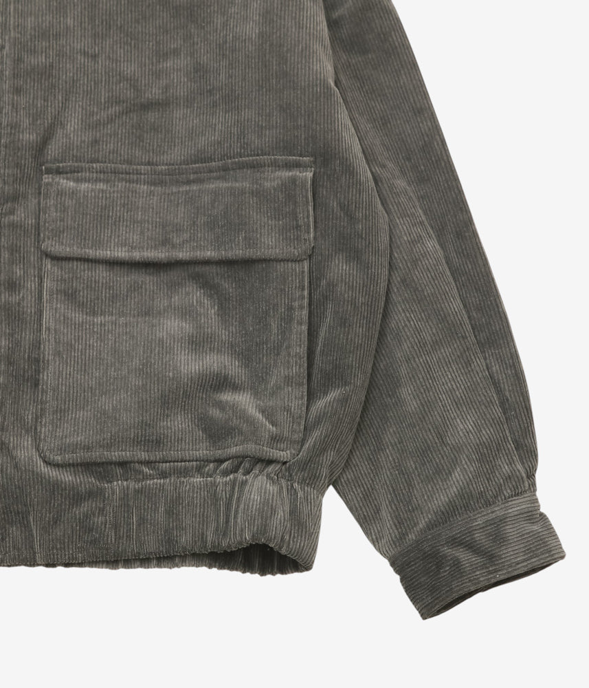 EVAN KINORI ''ZIP JACKET TWO | CARBON DYED CORDUROY'' (CHARCOAL)
