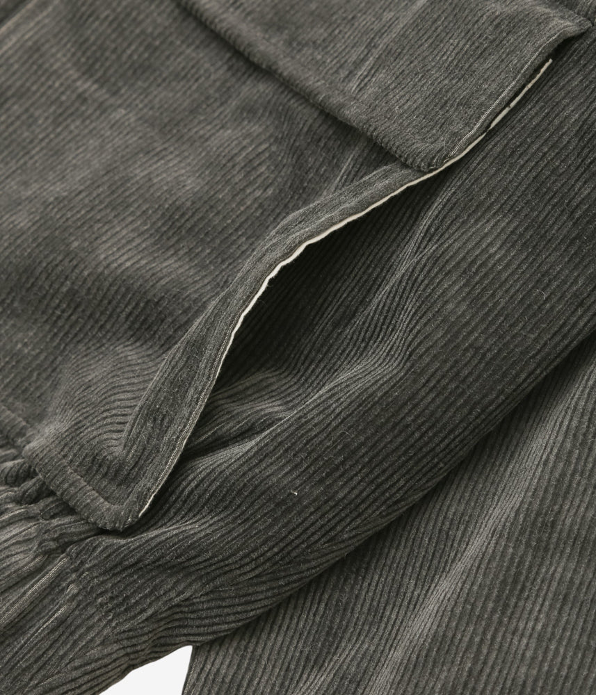EVAN KINORI ''ZIP JACKET TWO | CARBON DYED CORDUROY'' (CHARCOAL)