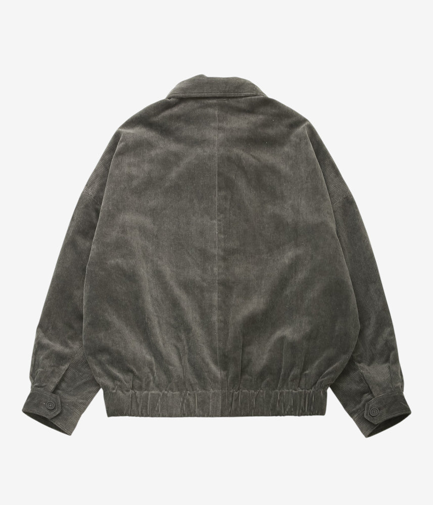 EVAN KINORI ''ZIP JACKET TWO | CARBON DYED CORDUROY'' (CHARCOAL)