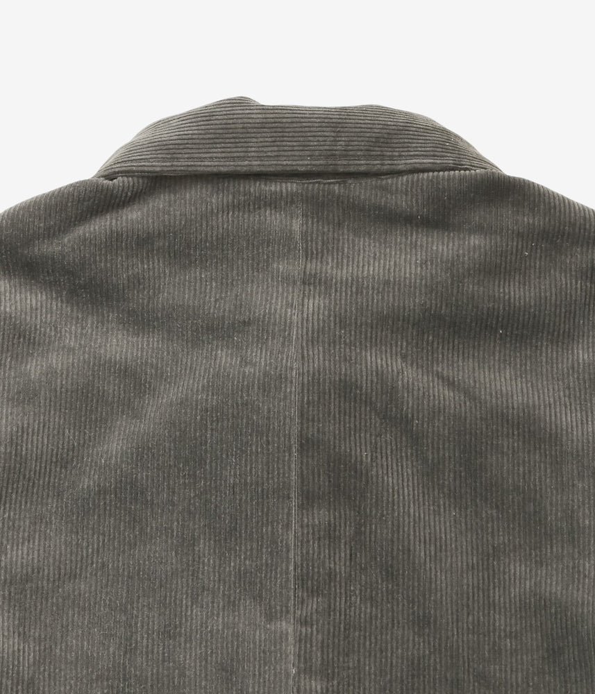 EVAN KINORI ''ZIP JACKET TWO | CARBON DYED CORDUROY'' (CHARCOAL)