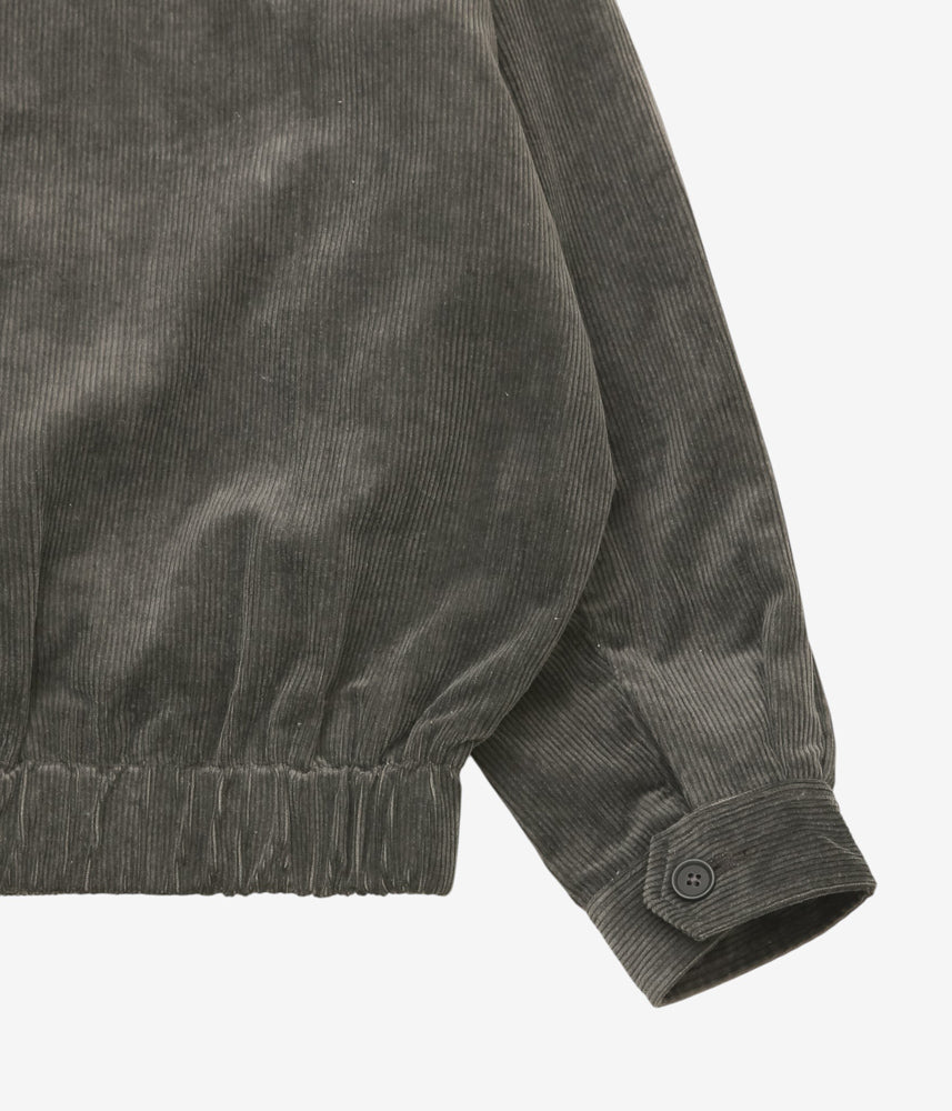 EVAN KINORI ''ZIP JACKET TWO | CARBON DYED CORDUROY'' (CHARCOAL)