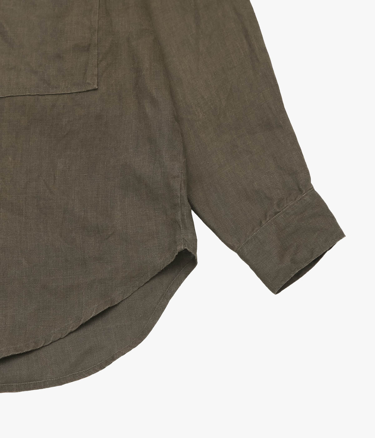 EVAN KINORI "BIG SHIRT | SUMI INK HEMP TWILL" (DARK OLIVE)