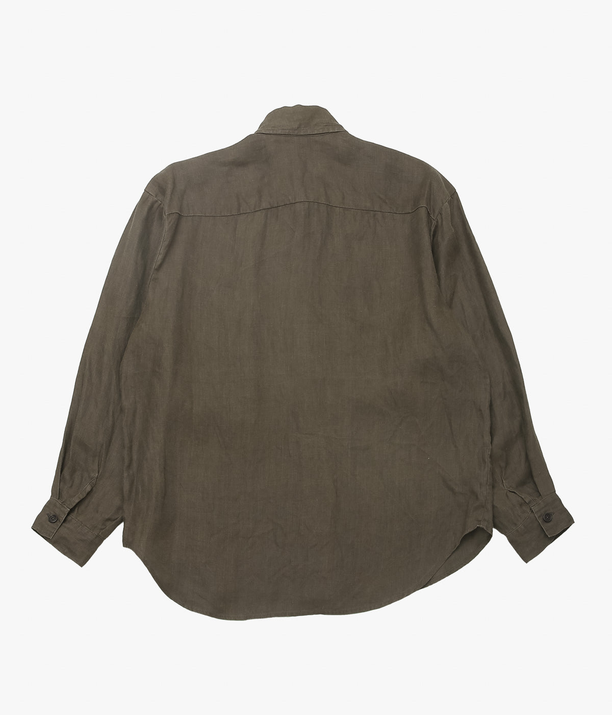 EVAN KINORI "BIG SHIRT | SUMI INK HEMP TWILL" (DARK OLIVE)