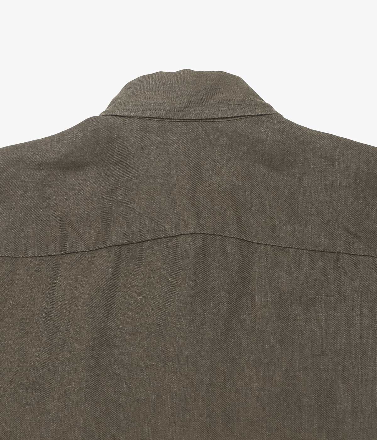 EVAN KINORI "BIG SHIRT | SUMI INK HEMP TWILL" (DARK OLIVE)