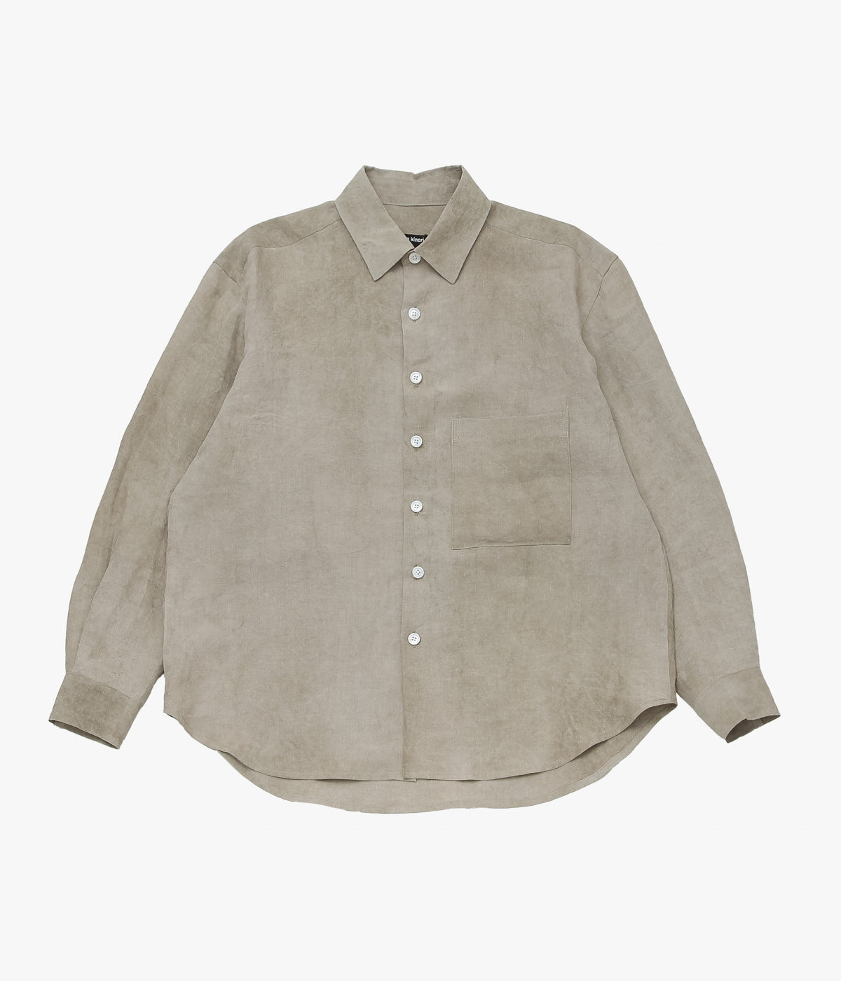 EVAN KINORI "BIG SHIRT TWO｜COLD DYED HEMP" (DARK BEIGE)