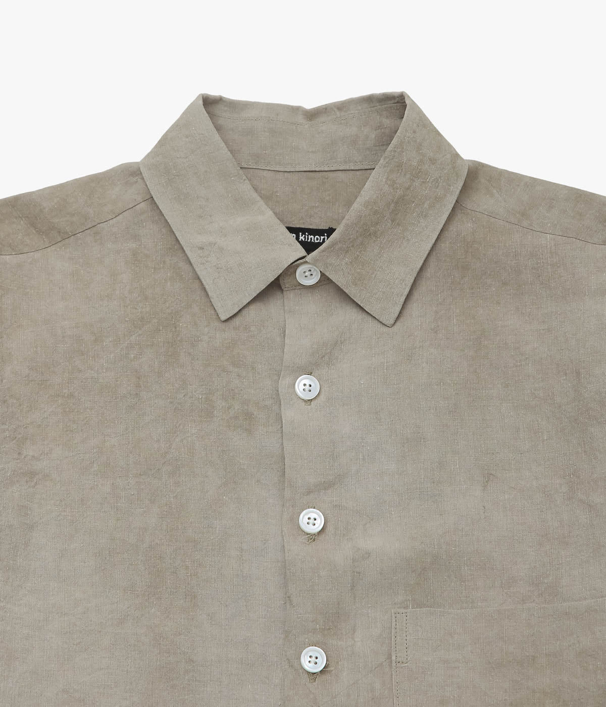 EVAN KINORI "BIG SHIRT TWO｜COLD DYED HEMP" (DARK BEIGE)