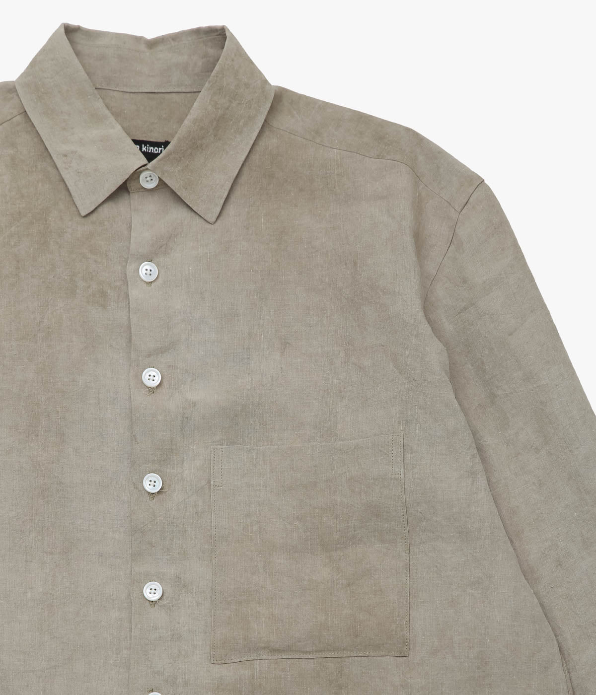 EVAN KINORI "BIG SHIRT TWO｜COLD DYED HEMP" (DARK BEIGE)