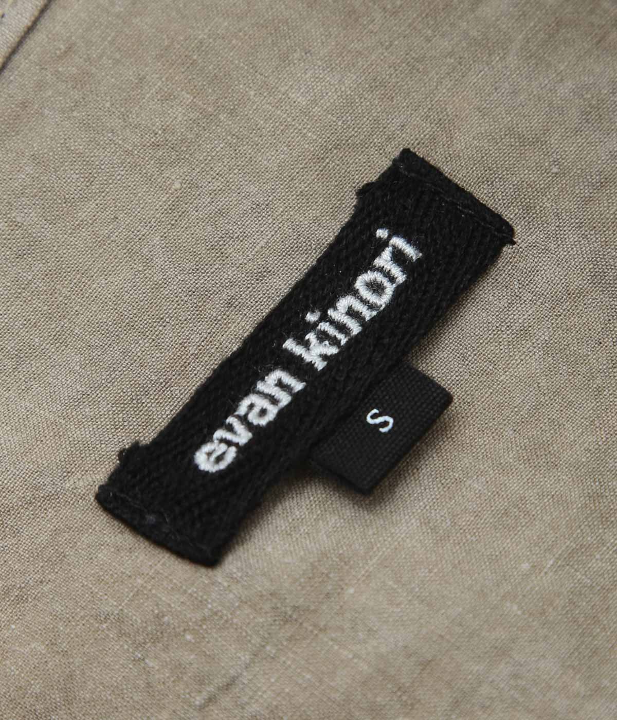EVAN KINORI "BIG SHIRT TWO｜COLD DYED HEMP" (DARK BEIGE)