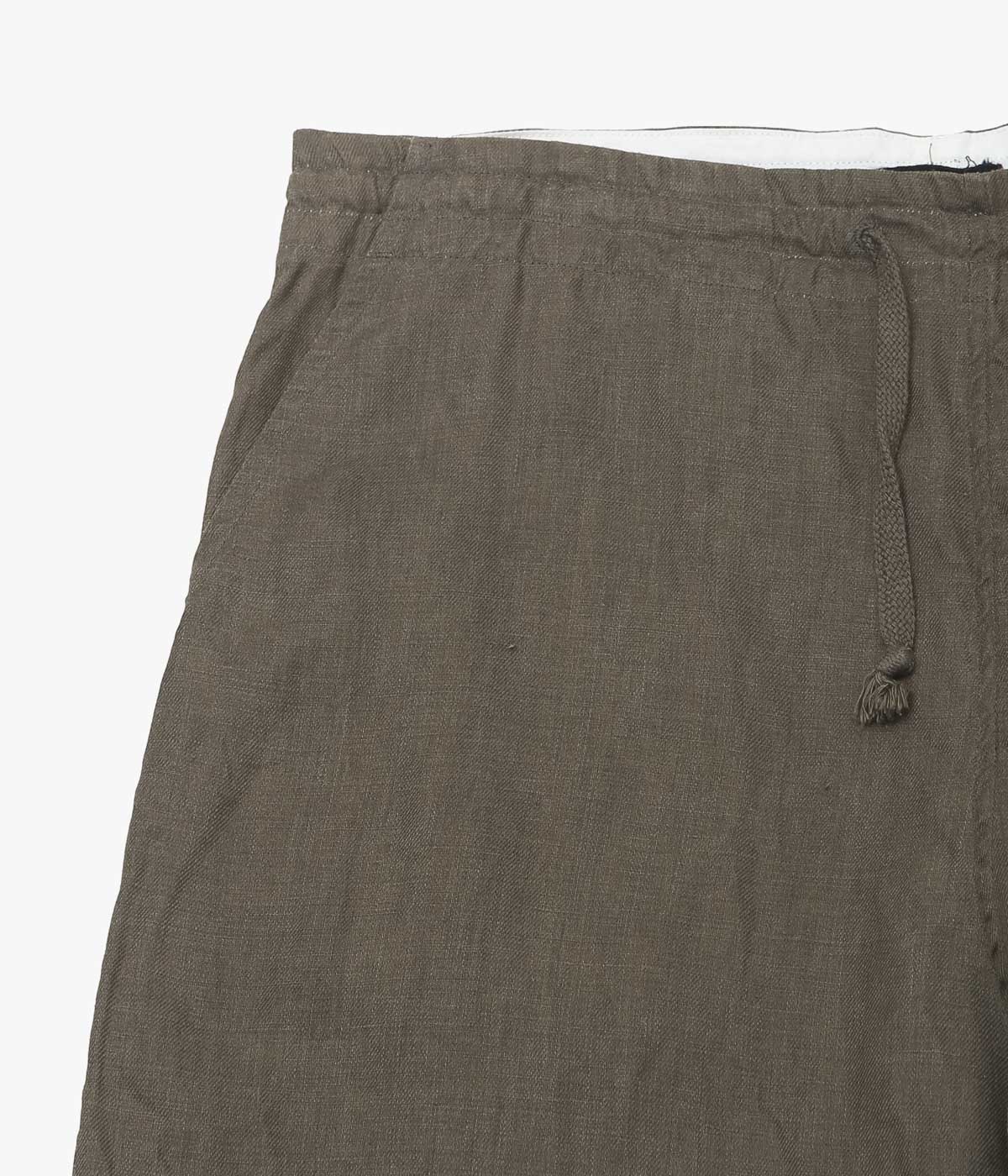 EVAN KINORI "DRAWSTRING PANT｜SUMI INK HEMP TWILL" (DARK OLIVE)