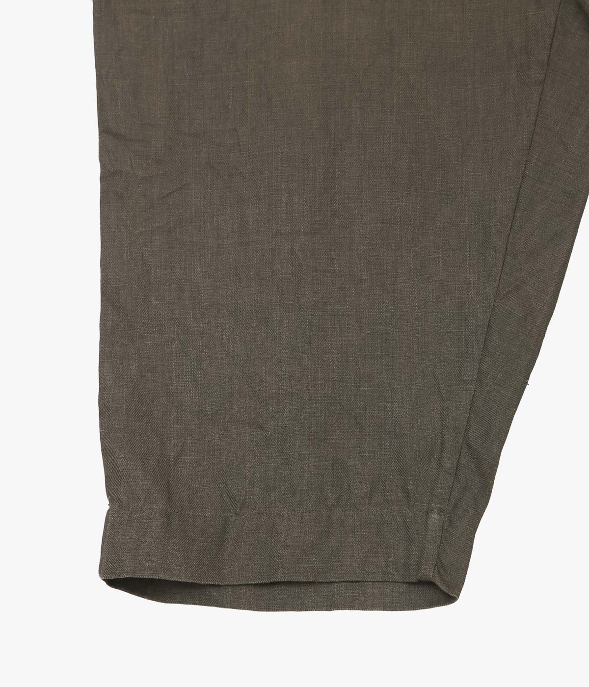 EVAN KINORI "DRAWSTRING PANT｜SUMI INK HEMP TWILL" (DARK OLIVE)