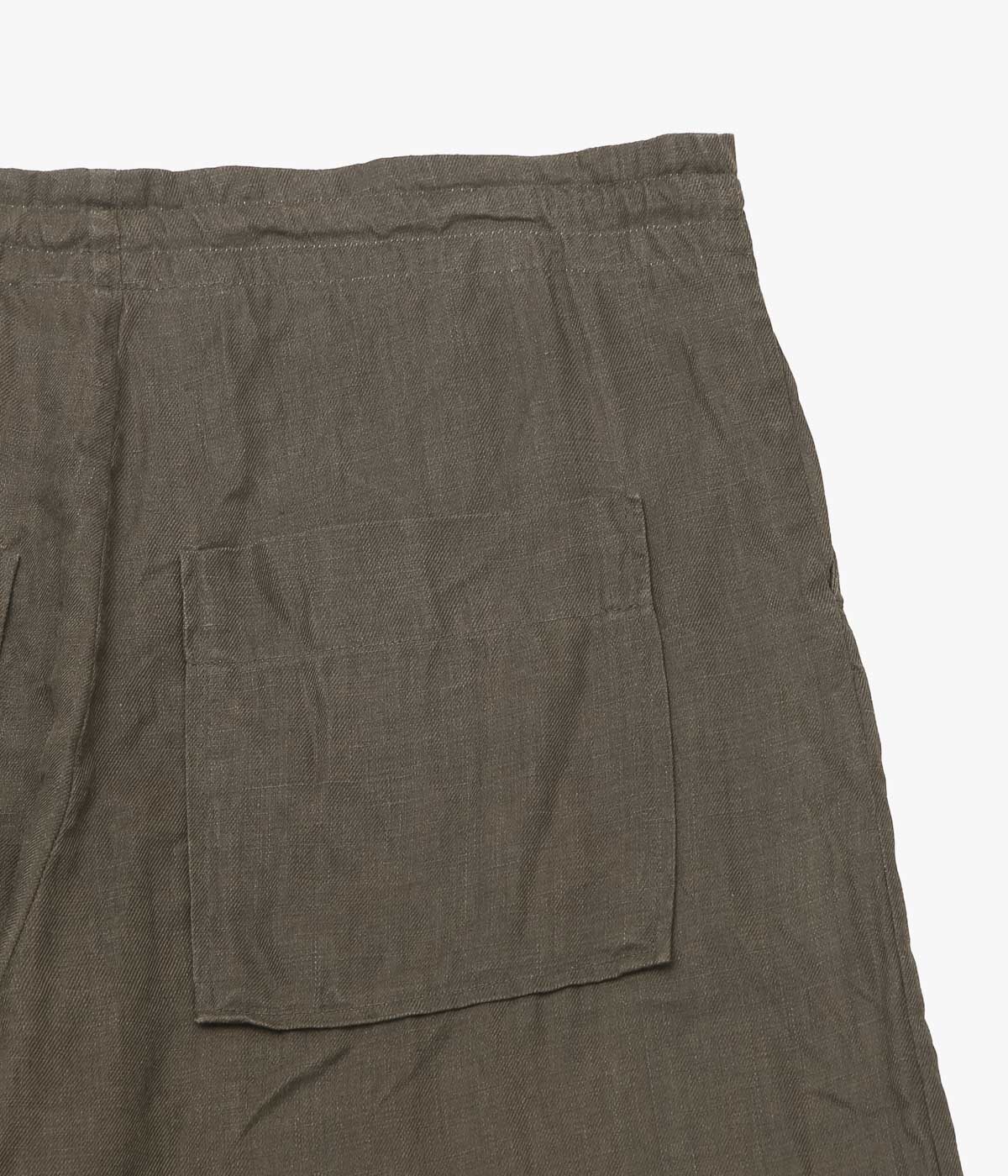 EVAN KINORI "DRAWSTRING PANT｜SUMI INK HEMP TWILL" (DARK OLIVE)