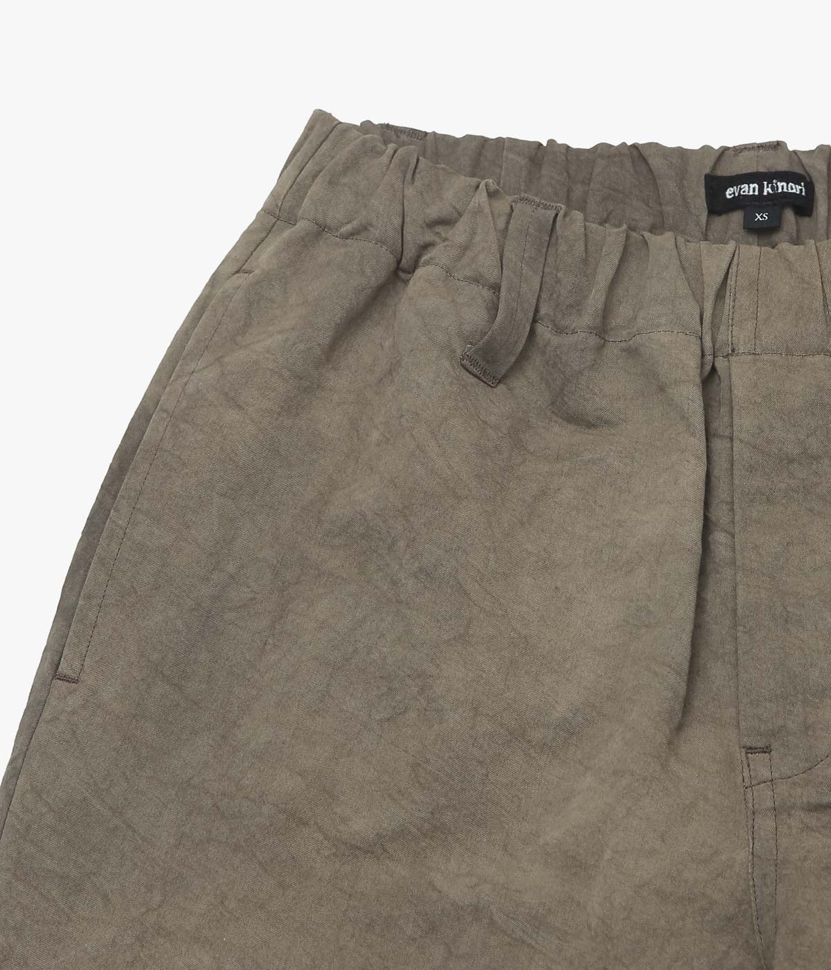 EVAN KINORI "ELASTIC PANT｜NATURAL DYE TWILL" (BROWN｜PERSIMMON/IRON DYE)