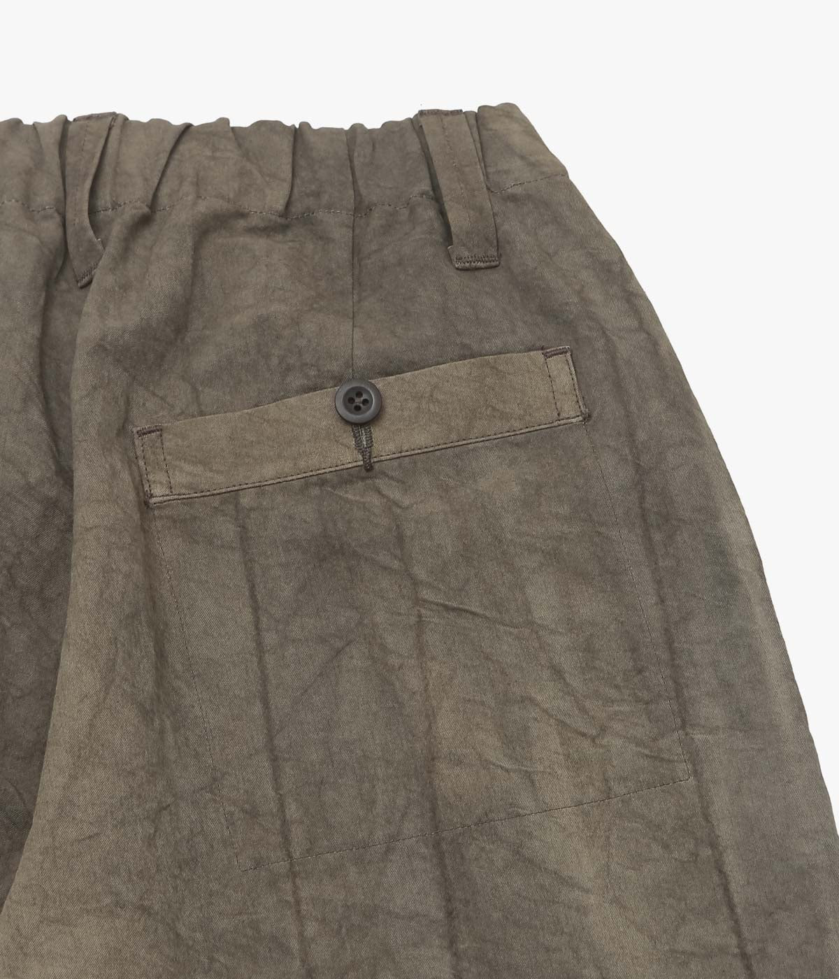 EVAN KINORI "ELASTIC PANT｜NATURAL DYE TWILL" (BROWN｜PERSIMMON/IRON DYE)