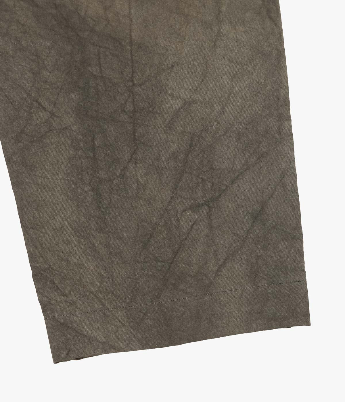 EVAN KINORI "ELASTIC PANT｜NATURAL DYE TWILL" (BROWN｜PERSIMMON/IRON DYE)