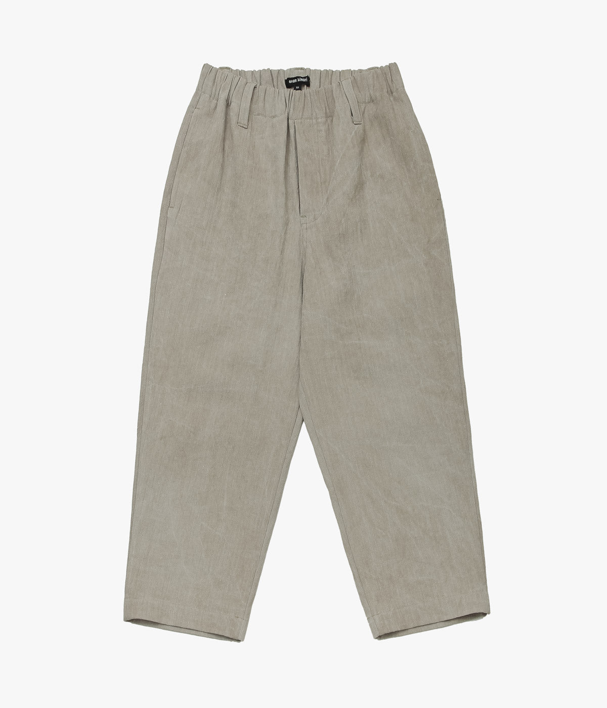 EVAN KINORI ''ELASTIC PANT｜LINEN/COTTON H-BONE'' (DARK BEIGE｜COLD DYE)