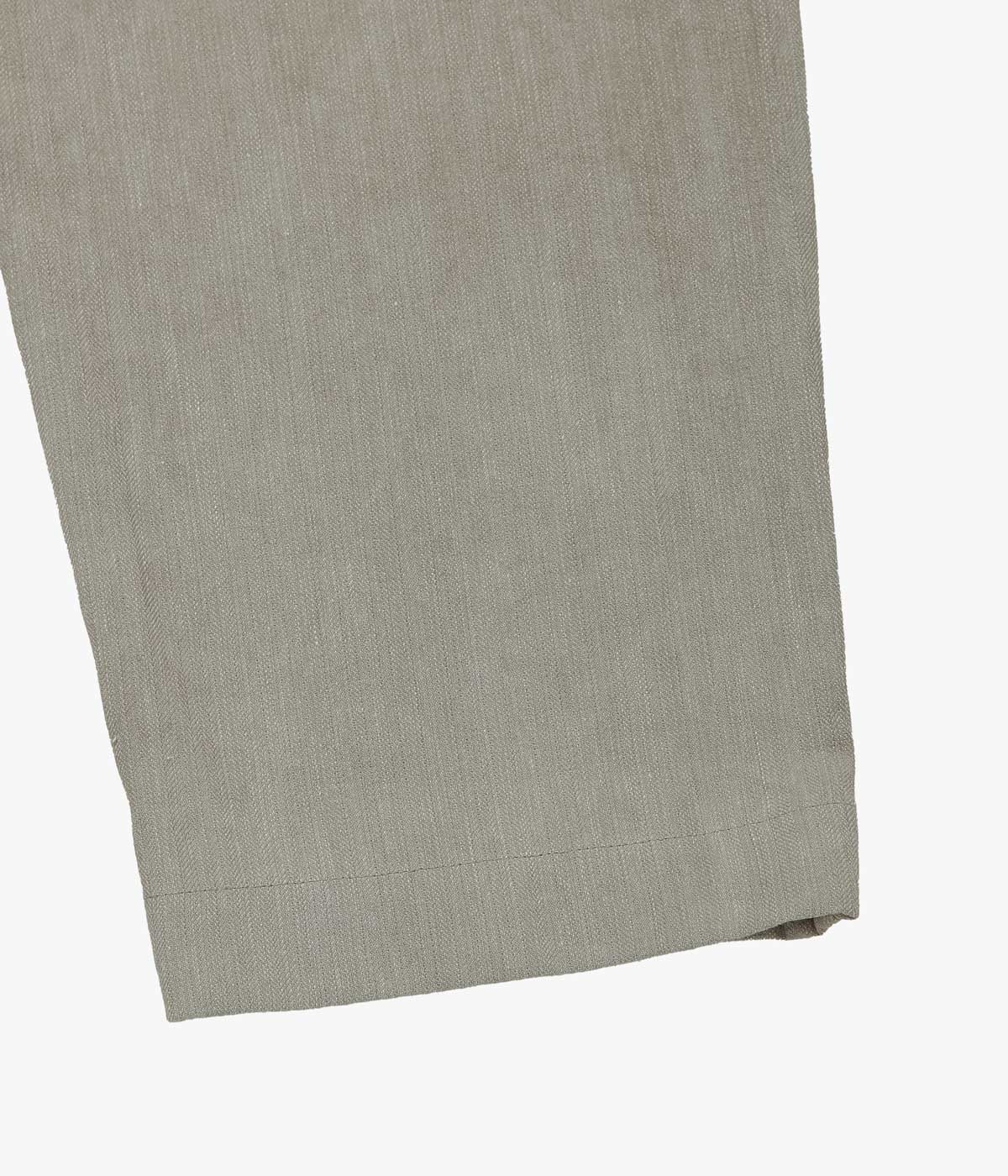 EVAN KINORI ''ELASTIC PANT｜LINEN/COTTON H-BONE'' (DARK BEIGE｜COLD DYE)