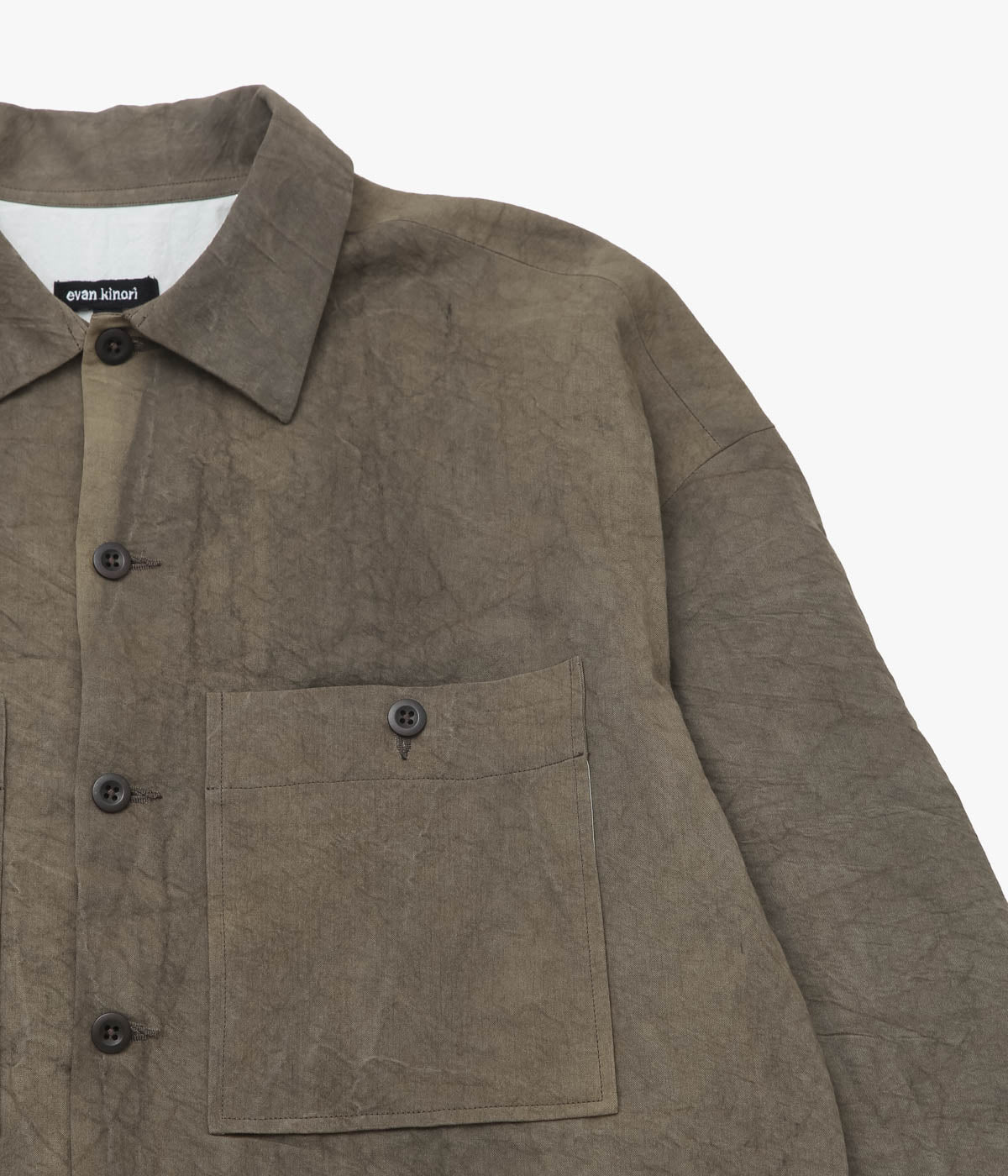 EVAN KINORI "FIELD SHIRT TWO | NATURAL DYE TWILL" (BROWN | PERSIMMON/IRON DYE)