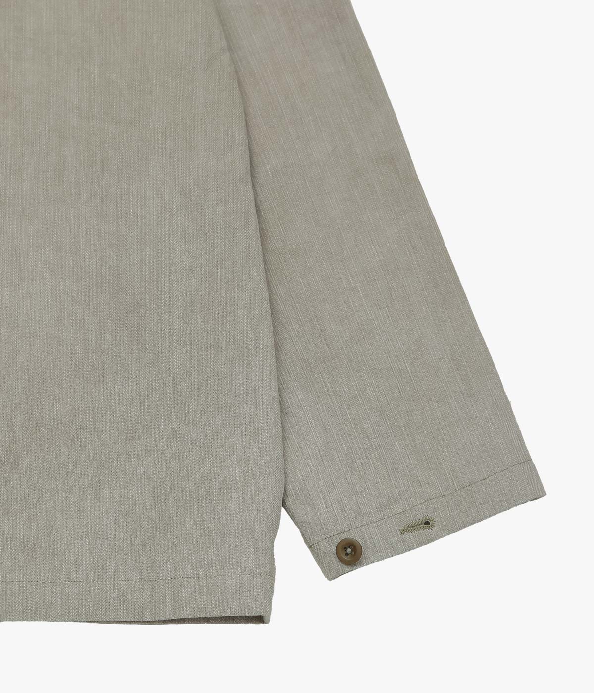 EVAN KINORI "FIELD SHIRT TWO｜LINEN/COTTON H-BONE" (DARK BEIGE｜COLD DYE)