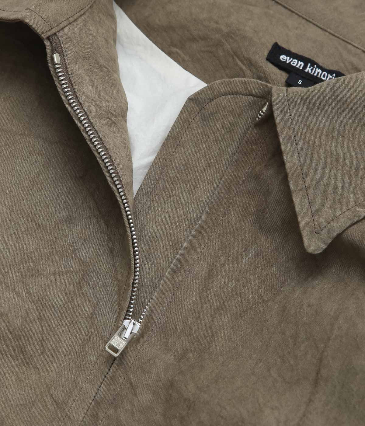 EVAN KINORI "ZIP JACKET TWO｜NATURAL DYE TWILL" (BROWN｜감물/철물 염색)