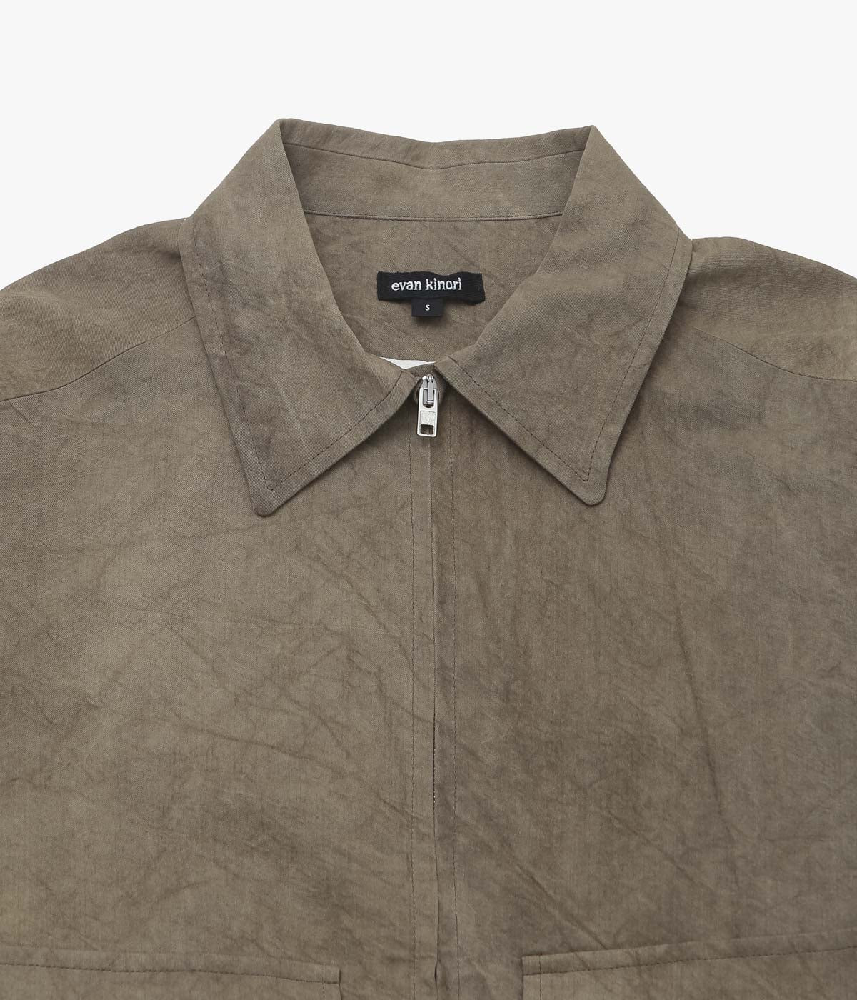 EVAN KINORI "ZIP JACKET TWO｜NATURAL DYE TWILL" (BROWN｜감물/철물 염색)