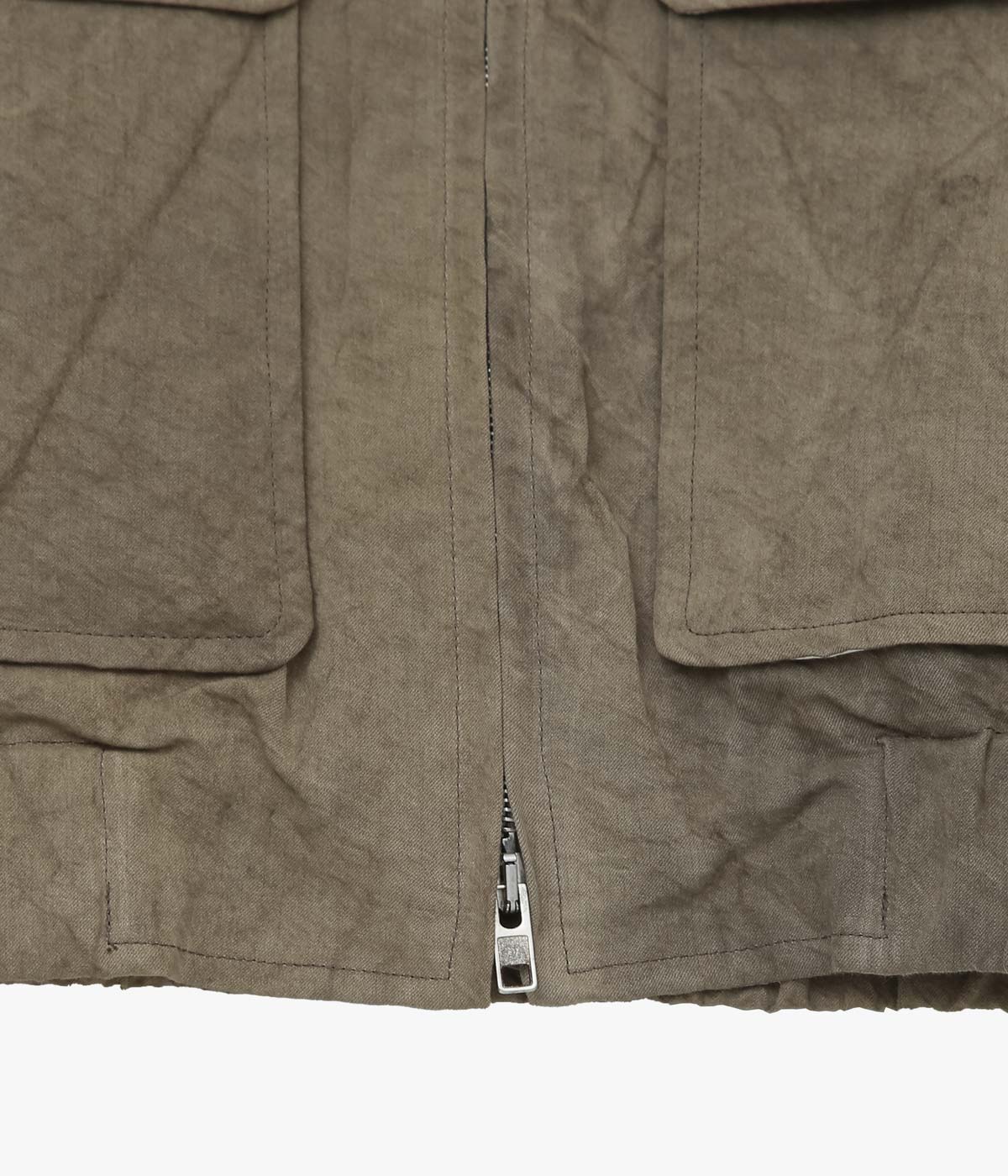 EVAN KINORI "ZIP JACKET TWO｜NATURAL DYE TWILL" (BROWN｜감물/철물 염색)