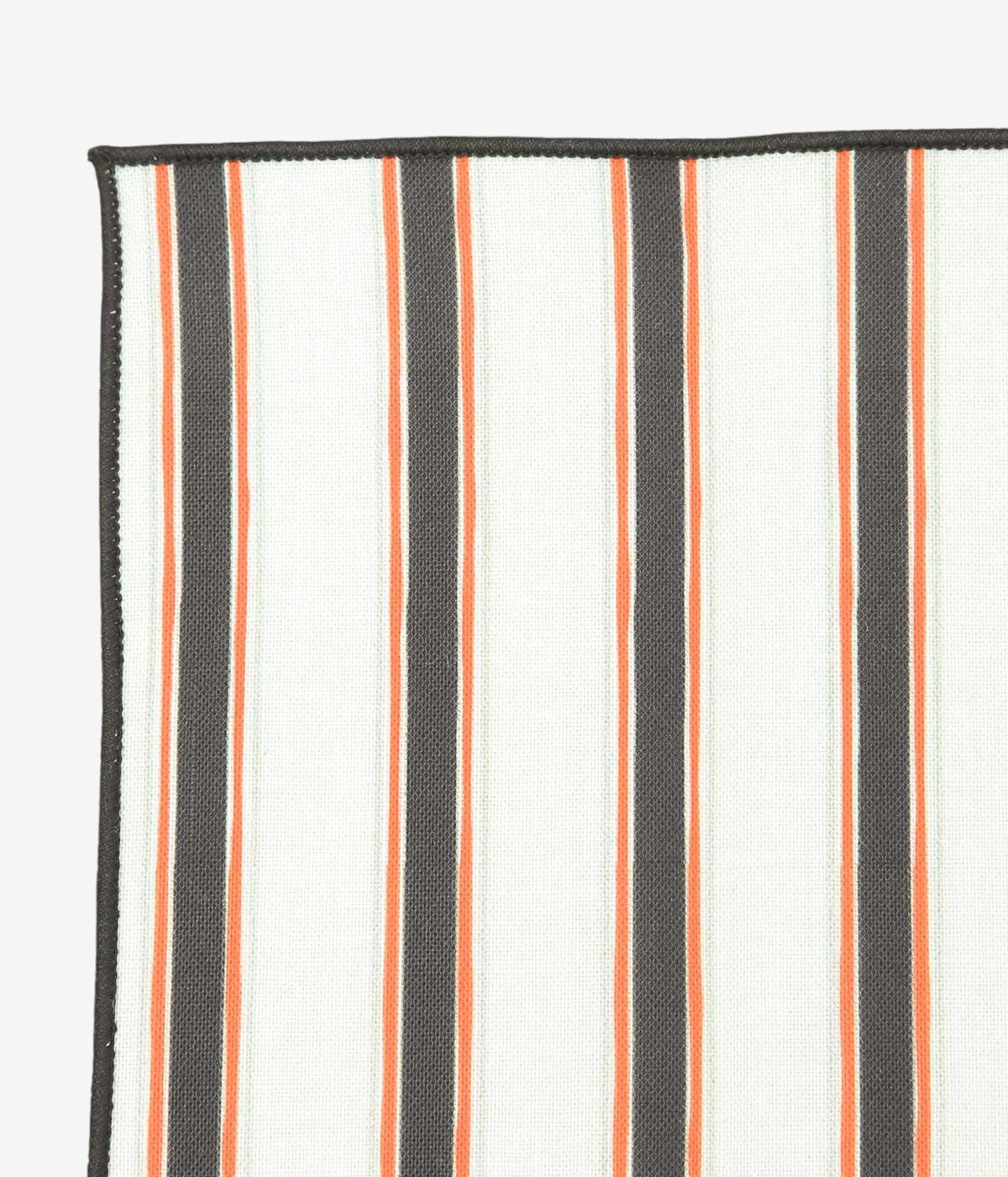 FINE AND DANDY "POCKET SQUARES (ORANGE/BLACK STRIPE)" (ORANGE/BLACK)