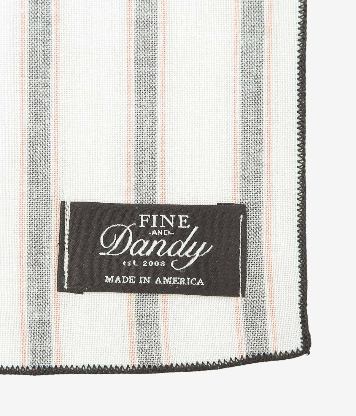 FINE AND DANDY "POCKET SQUARES (ORANGE/BLACK STRIPE)" (ORANGE/BLACK)