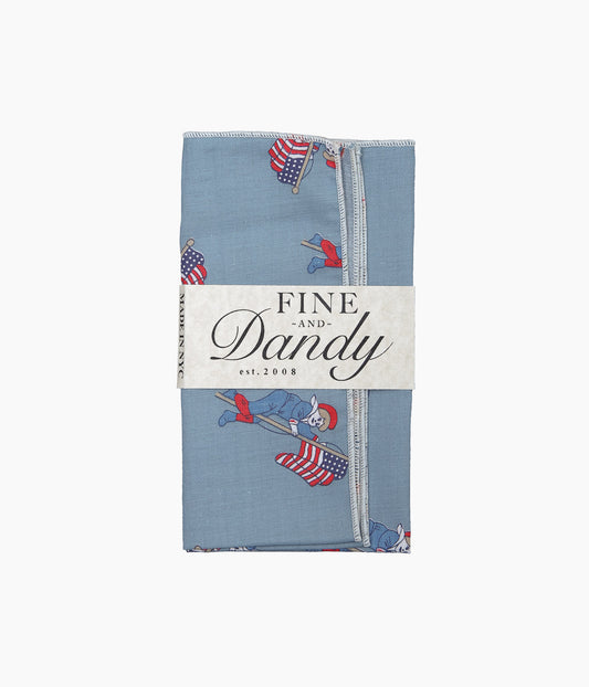 FINE AND DANDY ''POCKET SQUARES(PATRIOTIC BOY COTTON)'' (LT.BLUE)