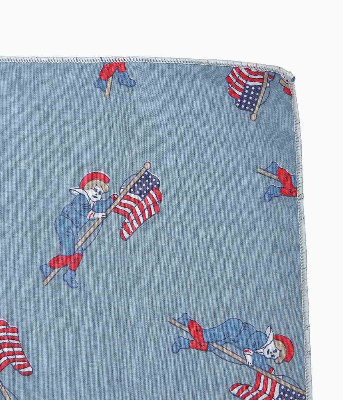 FINE AND DANDY ''POCKET SQUARES(PATRIOTIC BOY COTTON)'' (LT.BLUE)
