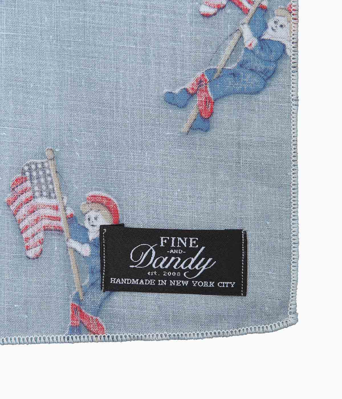 FINE AND DANDY ''POCKET SQUARES(PATRIOTIC BOY COTTON)'' (LT.BLUE)