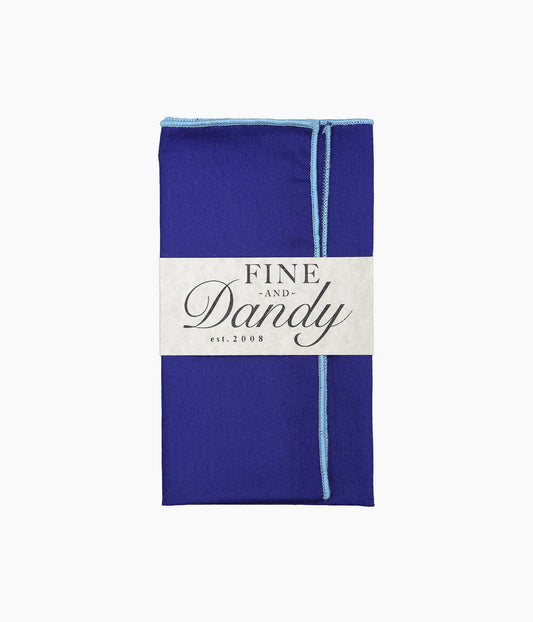FINE AND DANDY ''POCKET SQUARES(ROYAL BLUE LINEN BREND)'' (ROYAL)