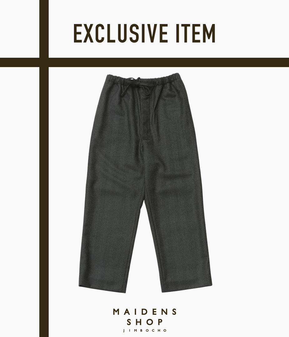GABRIELA COLL GARMENTS ''NO.288 SPECIAL WOOL DRAWSTRING TROUSERS'' (GREY HERRINGBONE)
