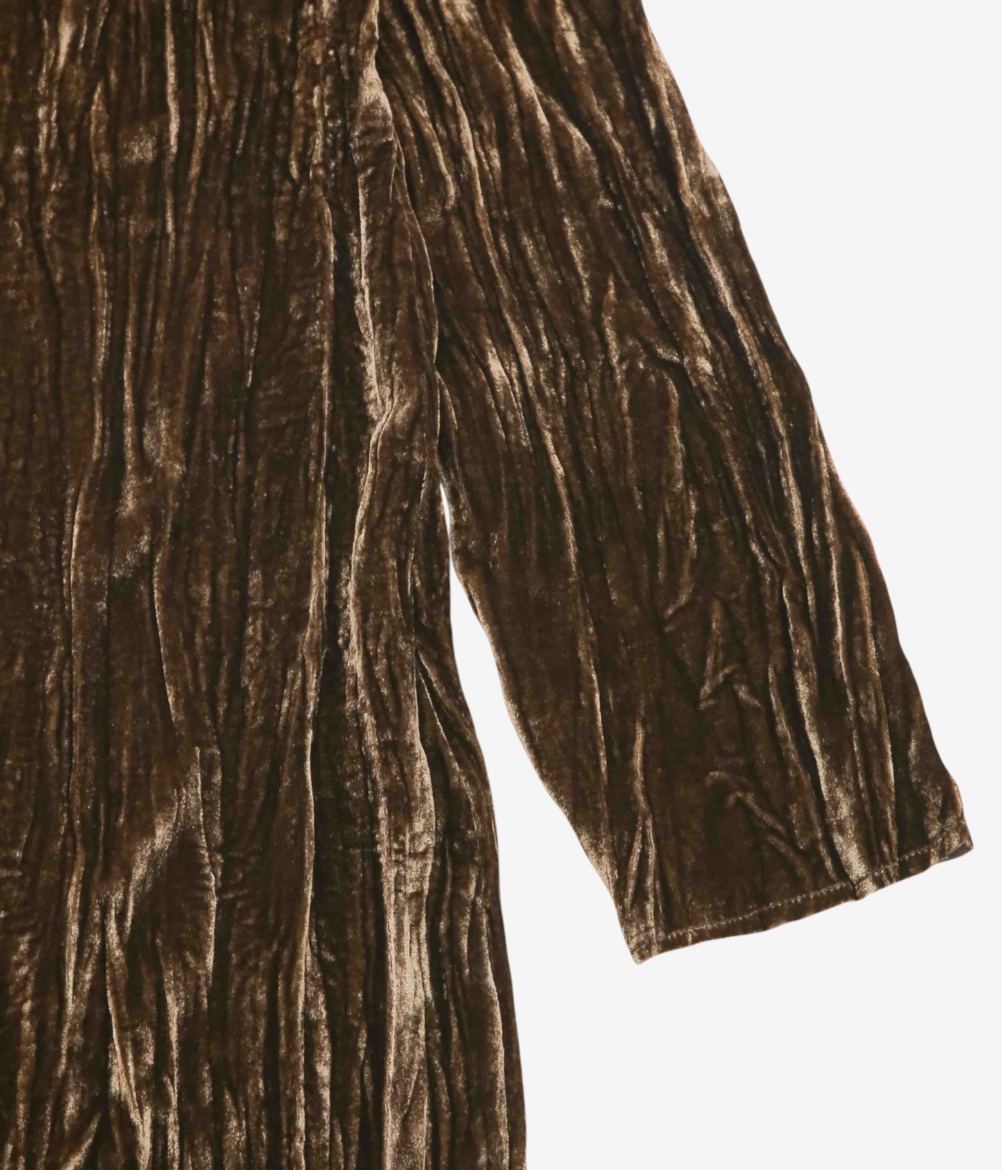 GABRIELA COLL GARMENTS "NO.125 SILK VELVET LONGSLEEVE DRESS" (BROWN)
