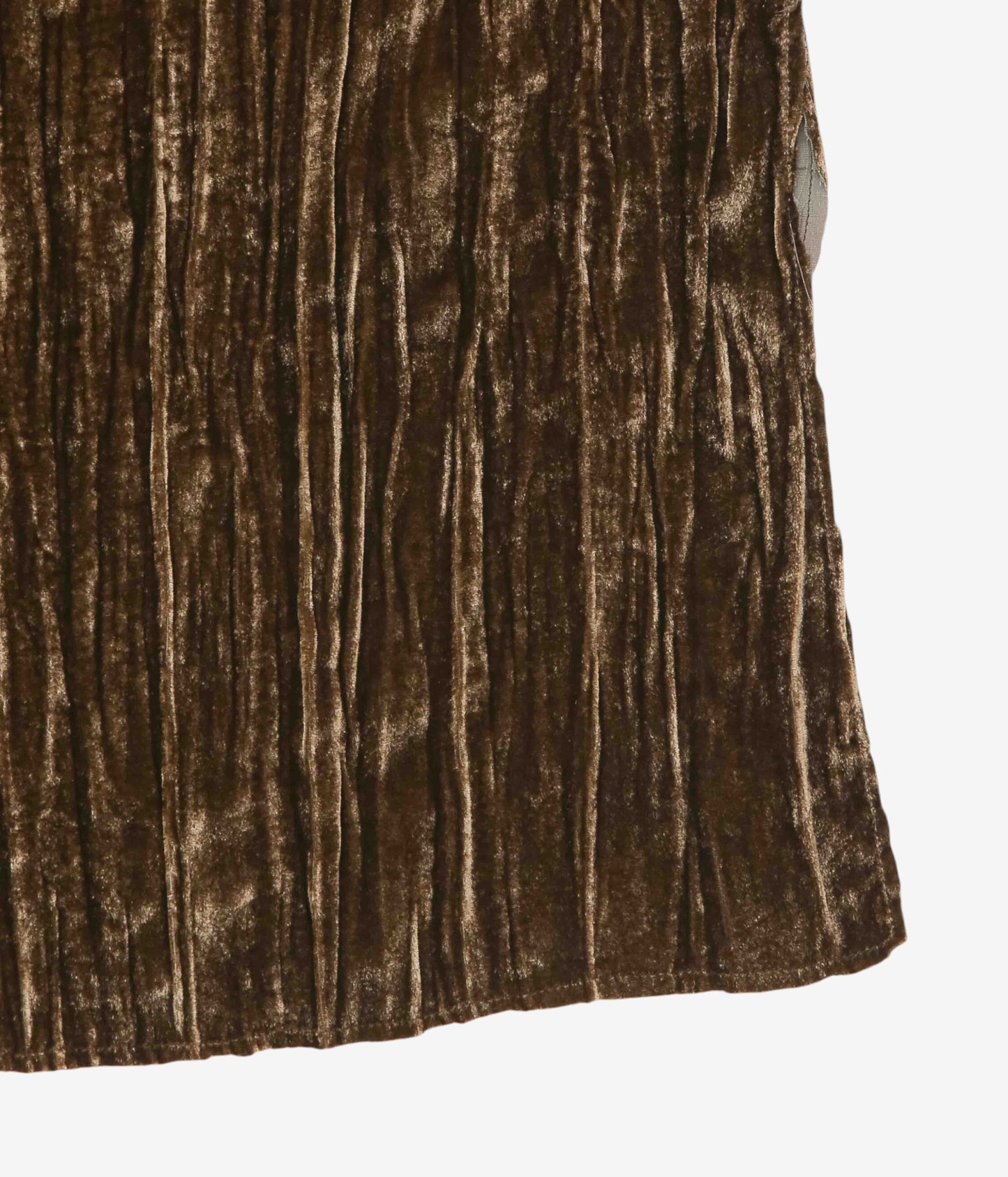 GABRIELA COLL GARMENTS "NO.125 SILK VELVET LONGSLEEVE DRESS" (BROWN)