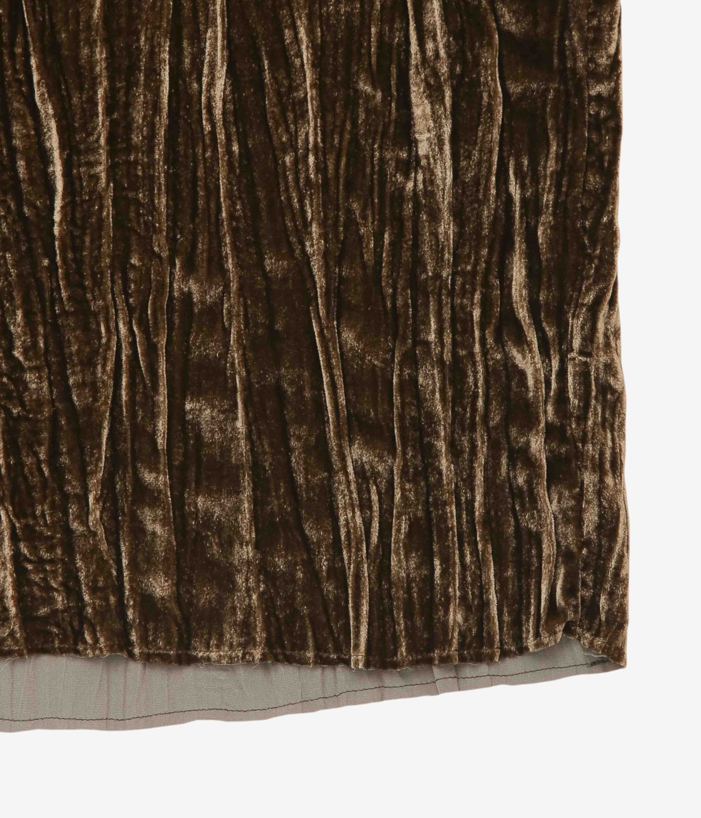 GABRIELA COLL GARMENTS "NO.125 SILK VELVET LONGSLEEVE DRESS" (BROWN)