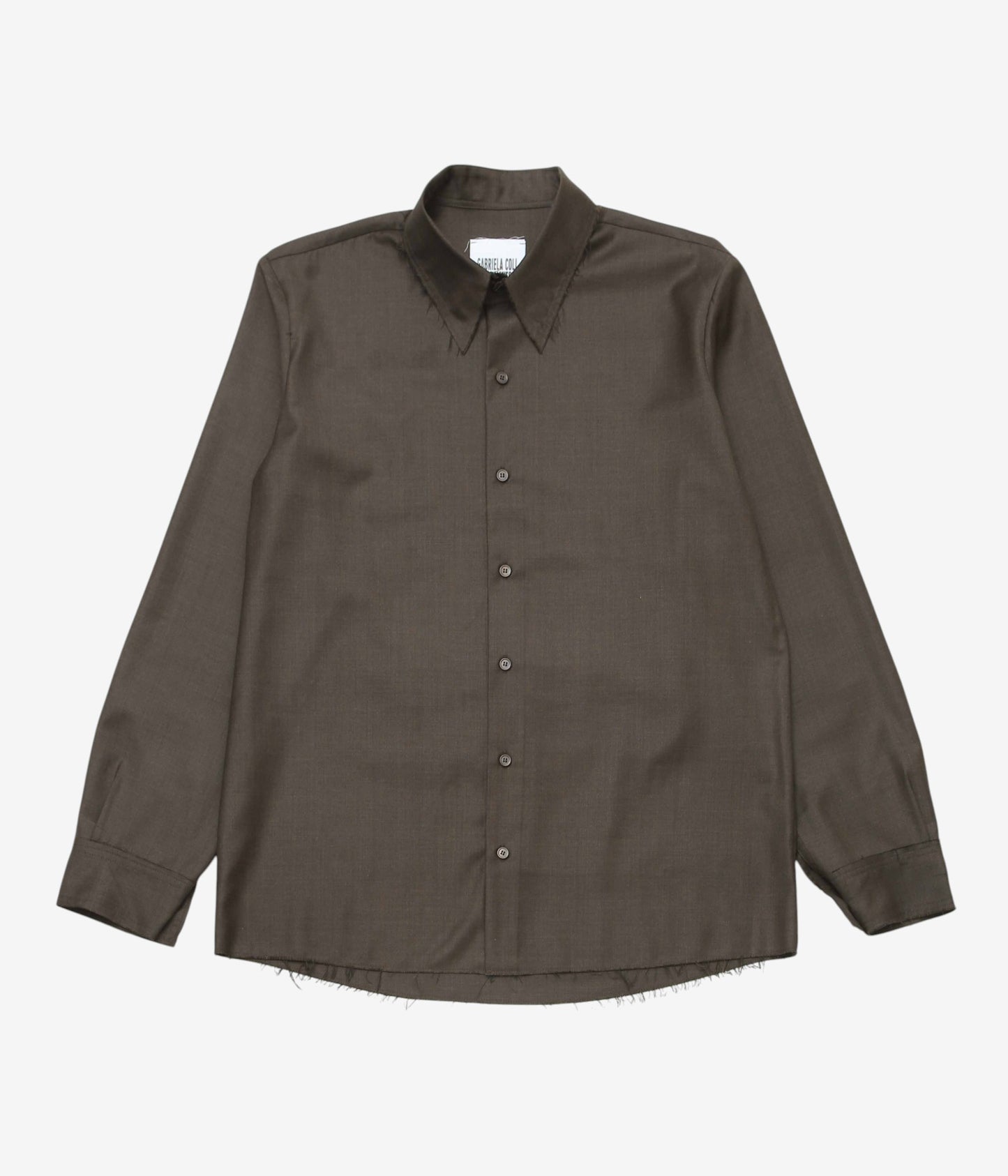 GABRIELA COLL GARMENTS "NO.197 FINE WOOL SHIRT" (BROWN)