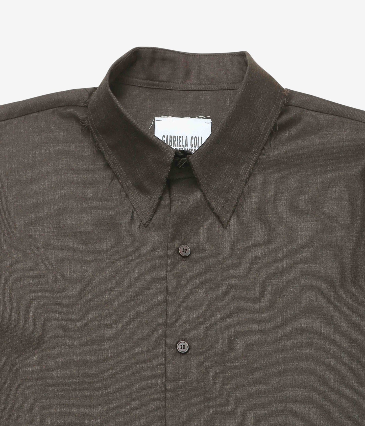 GABRIELA COLL GARMENTS "NO.197 FINE WOOL SHIRT" (BROWN)