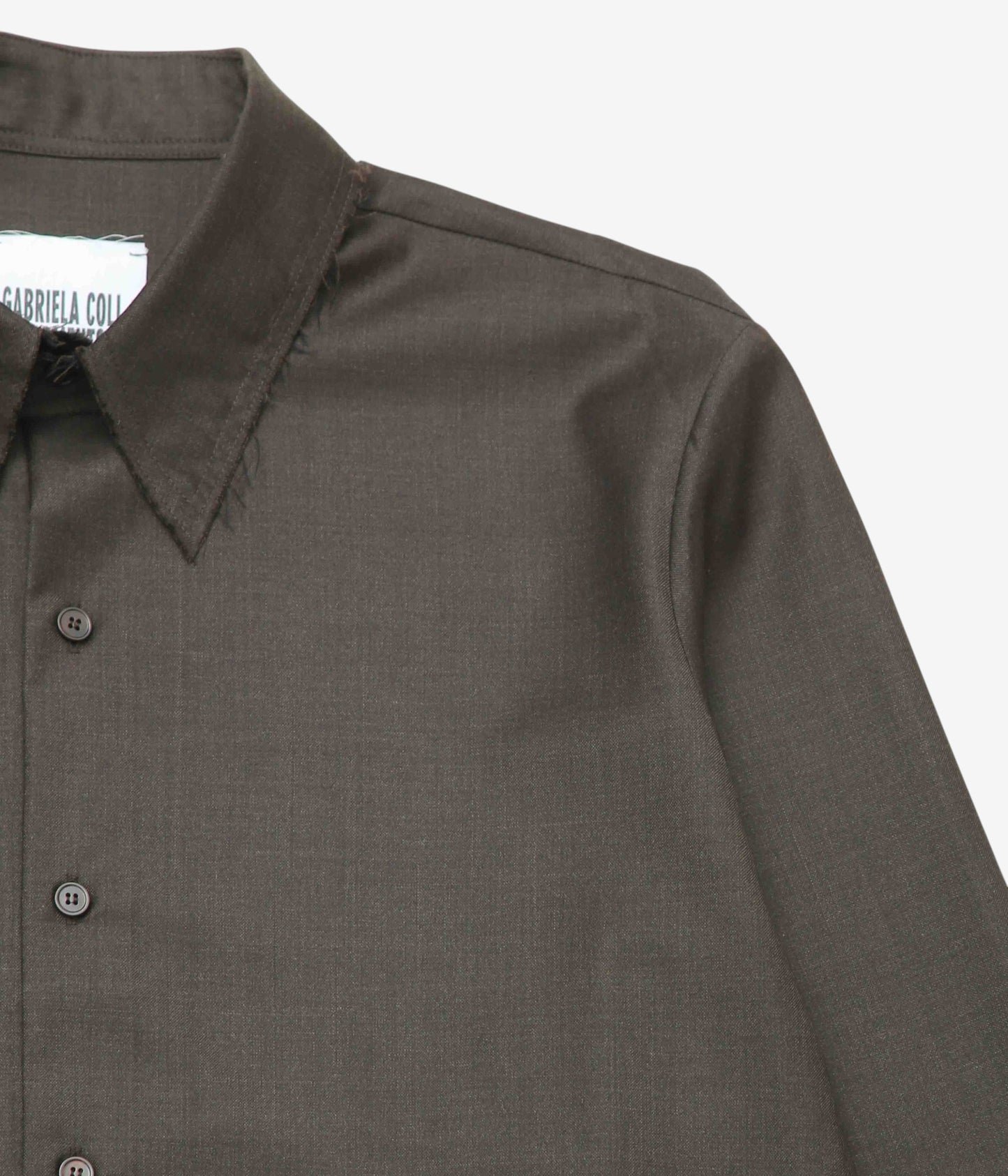 GABRIELA COLL GARMENTS "NO.197 FINE WOOL SHIRT" (BROWN)