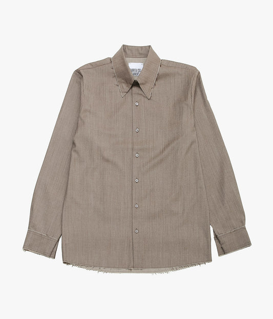 GABRIELA COLL GARMENTS ''NO.197 FINE WOOL SHIRT ''(BROWN HERRINGBONE)