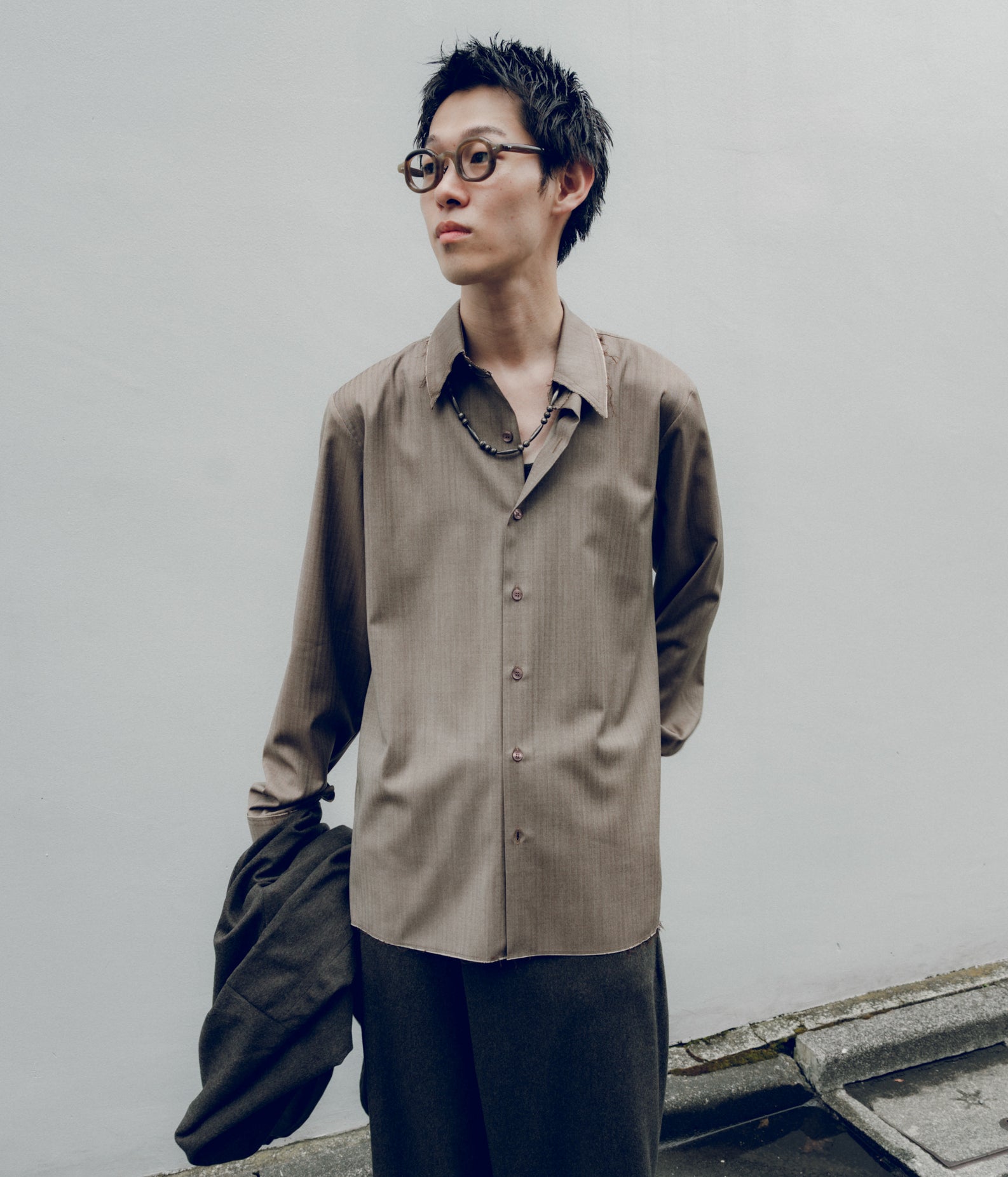 GABRIELA COLL GARMENTS ''NO.197 FINE WOOL SHIRT'' (BROWN