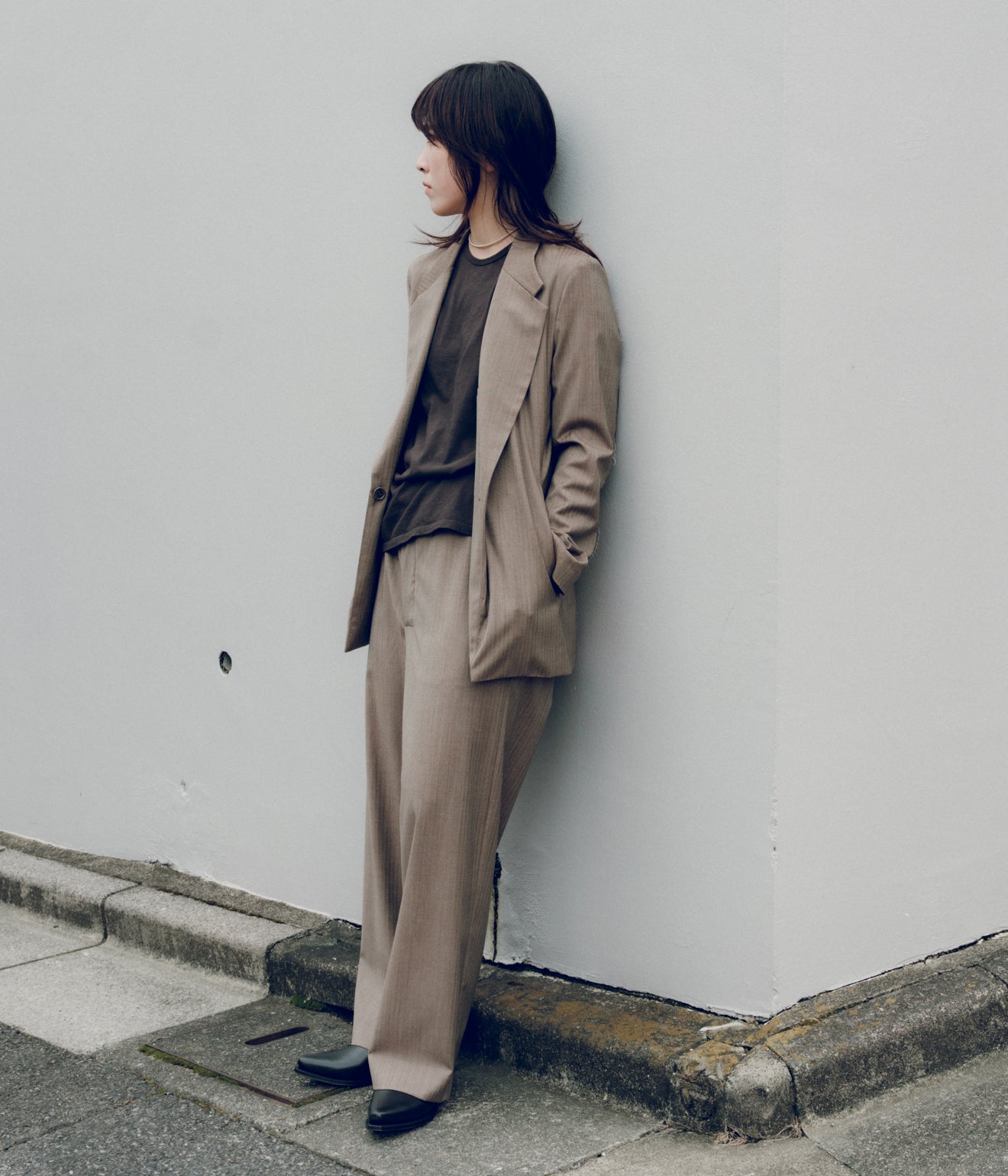 GABRIELA COLL GARMENTS ''NO.206 FINE WOOL JACKET'' (BROWN