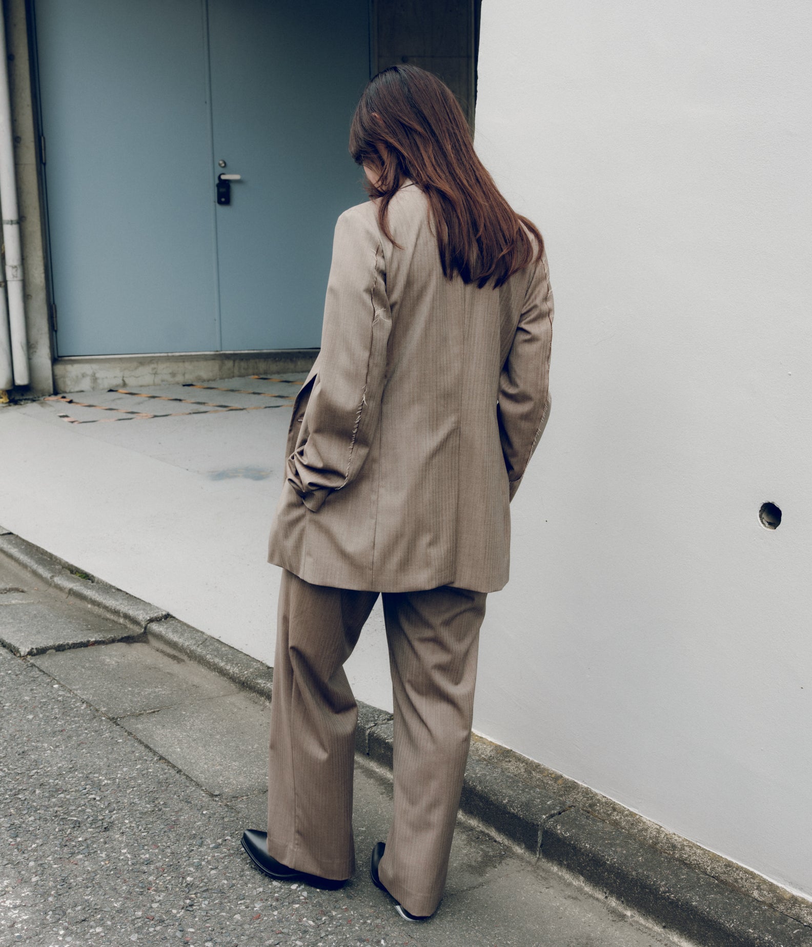 GABRIELA COLL GARMENTS ''NO.206 FINE WOOL JACKET'' (BROWN
