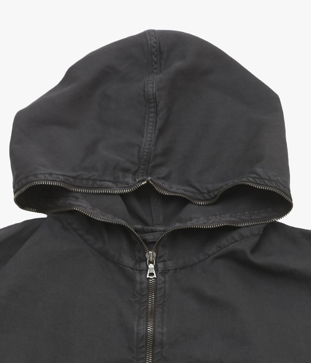 GABRIELA COLL GARMENTS ''NO.216 THIN CANVAS HOODED ZIPPER JACKET'' (BLACK)