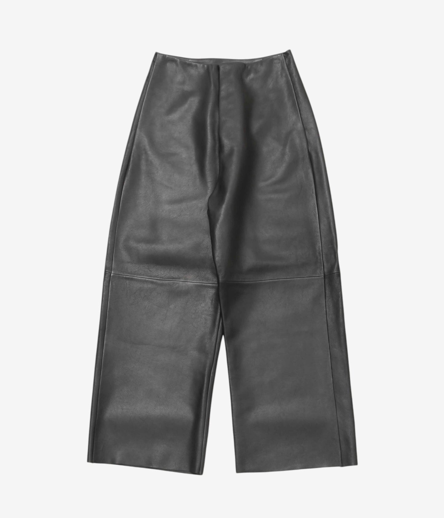 GABRIELA COLL GARMENTS ''NO.249 LEATHER FULL TROUSERS'' (BLACK)