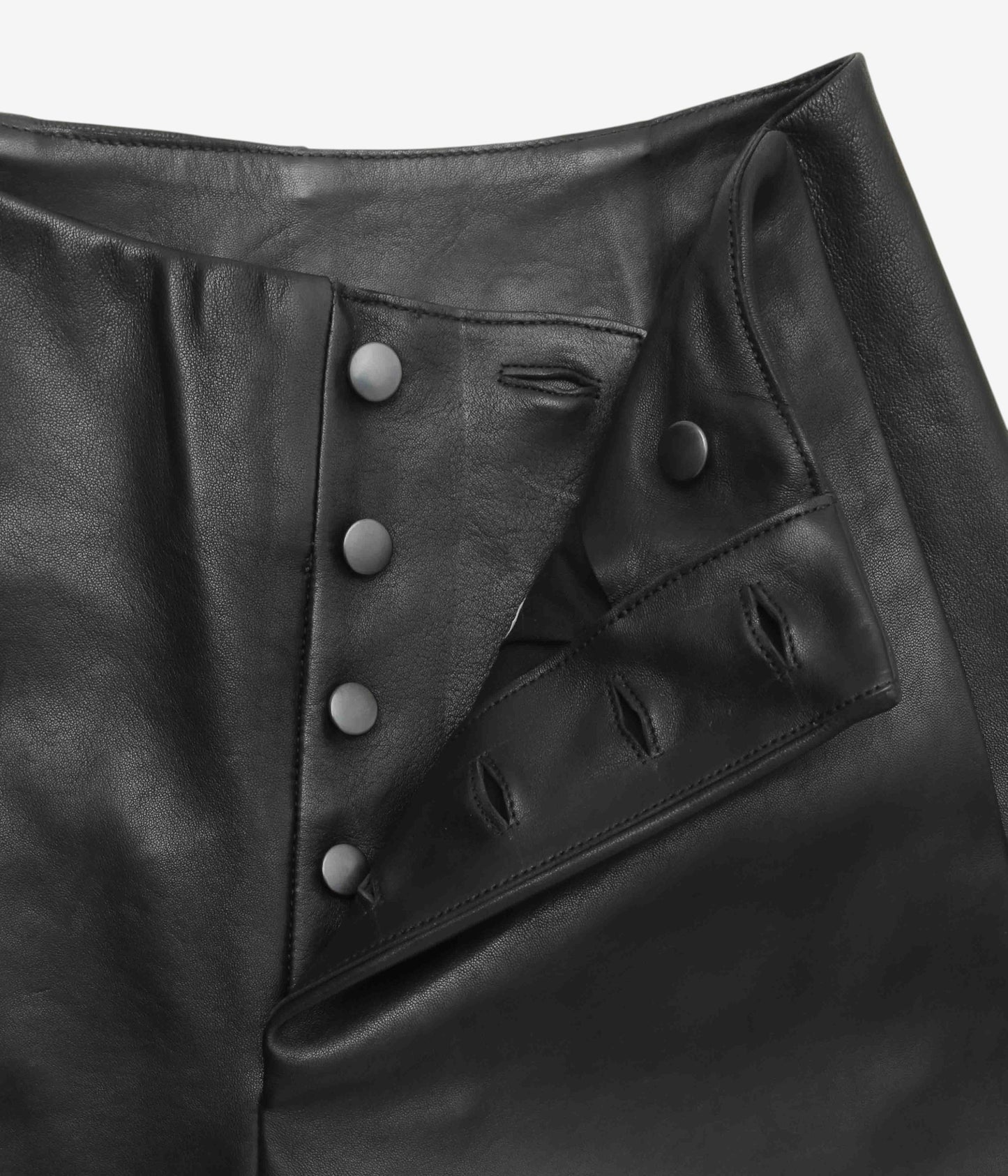 GABRIELA COLL GARMENTS ''NO.249 LEATHER FULL TROUSERS'' (BLACK)