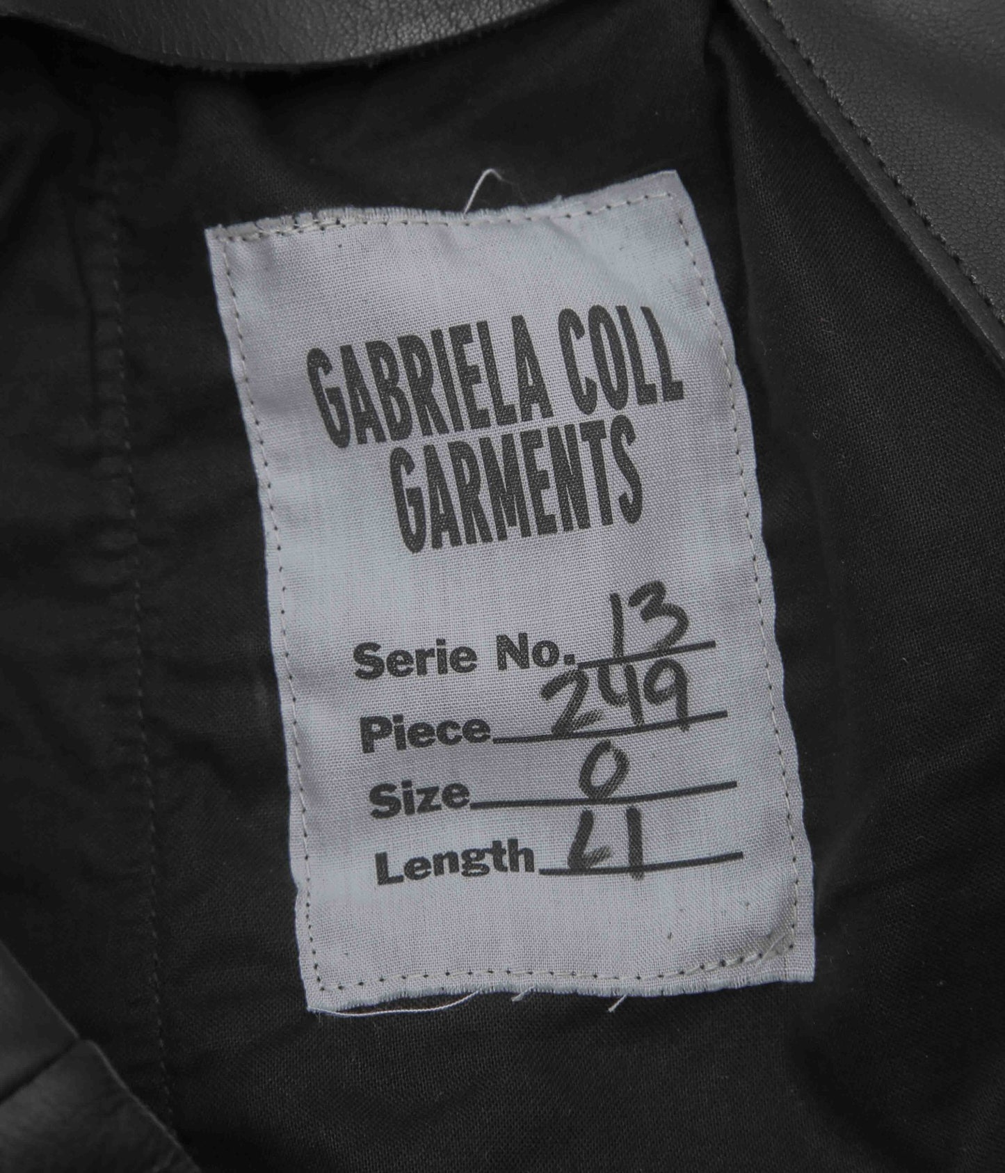 GABRIELA COLL GARMENTS ''NO.249 LEATHER FULL TROUSERS'' (BLACK)